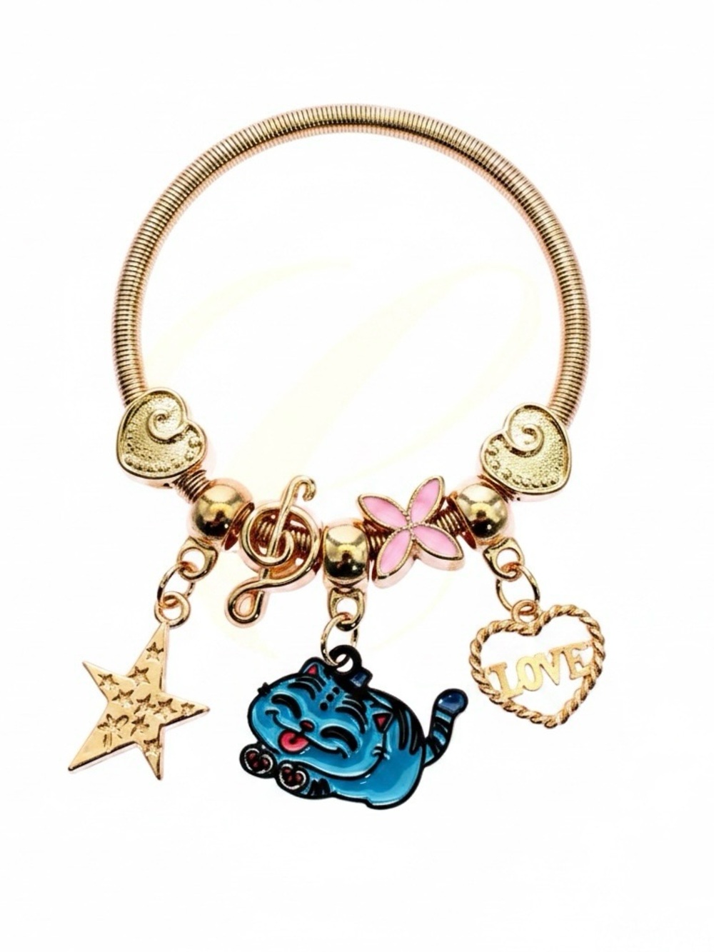 New K-Pop Demon Hunters Girls Gold Tone Derpy Charm Bracelet Rumi Mira Zoey Gift